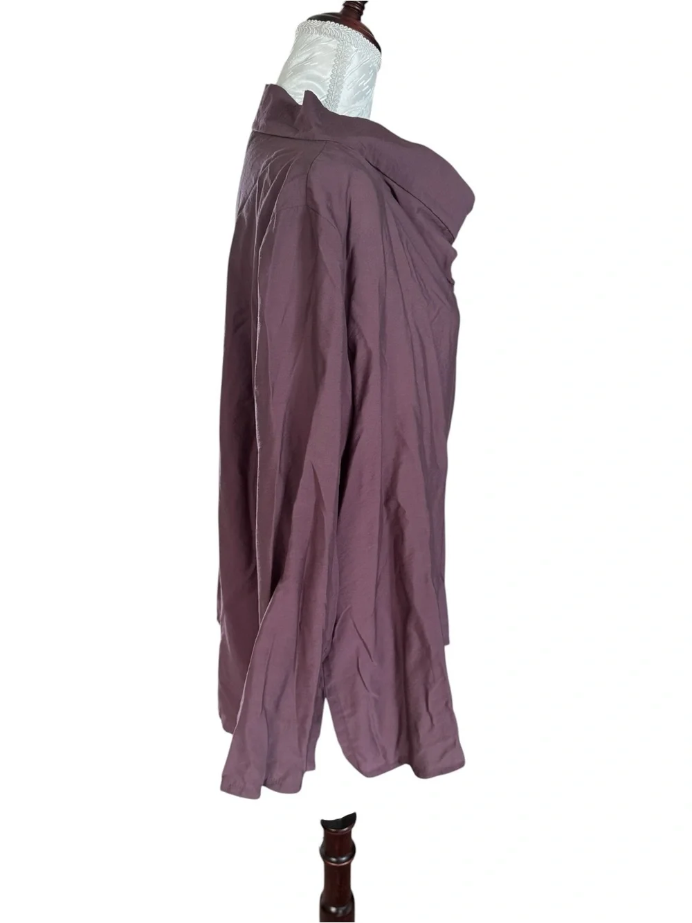 Relaxed Draped Collar Blouse Jacket - Mauve